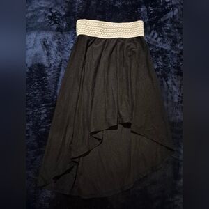 No Boundaries Black and Cream High Low Skirt